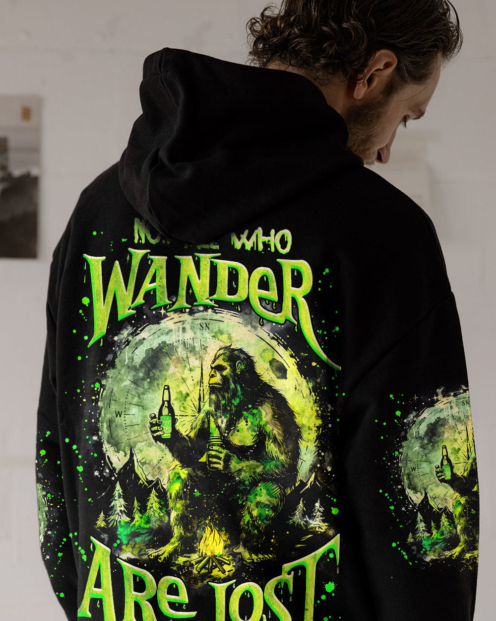 BLISSCORNERS NOT ALL WHO WANDER ARE LOST BIGFOOT COMPASS ALL OVER PRINT - TLNZ1002253
