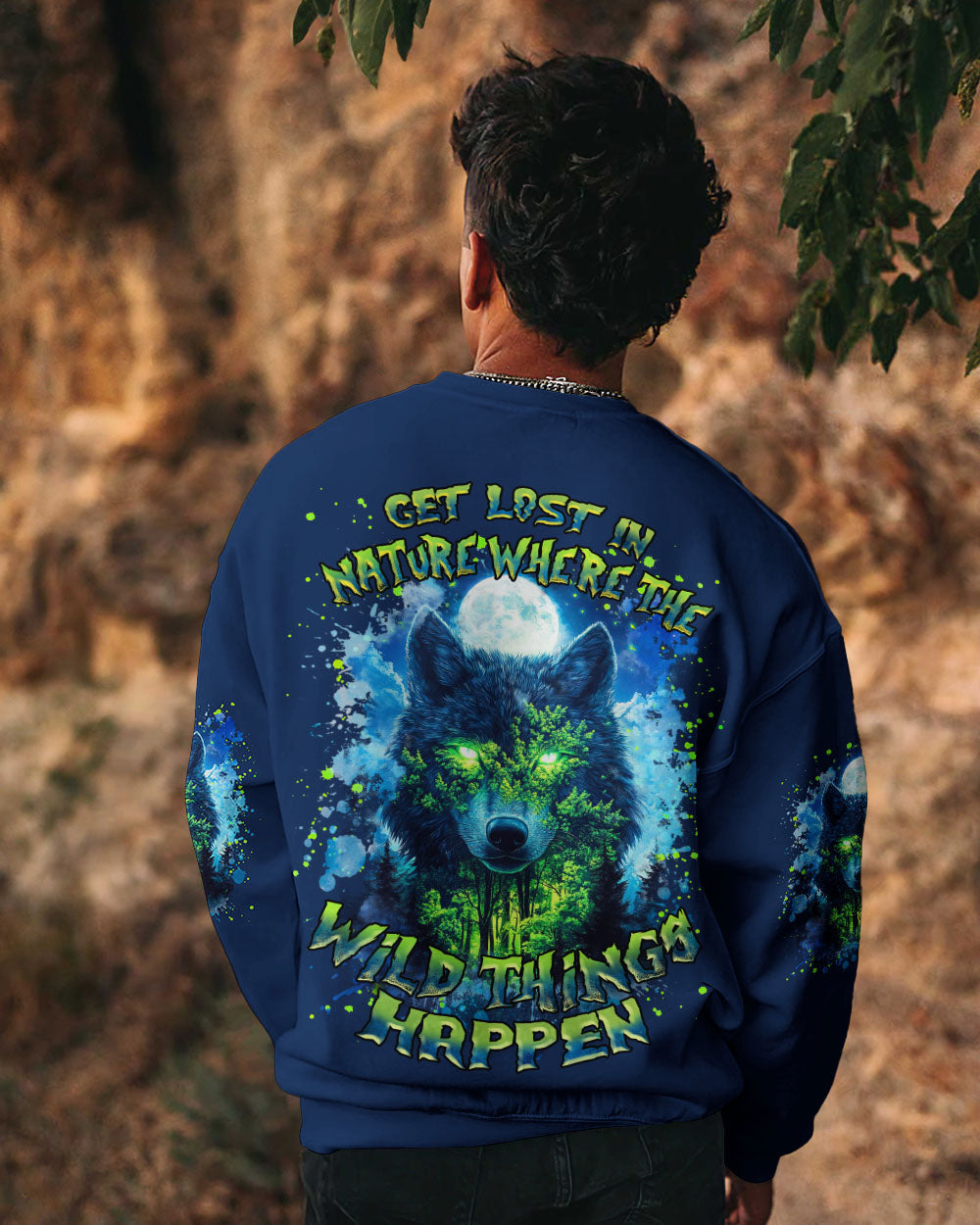 BLISSCORNERS GET LOST IN NATURE WOLF ALL OVER PRINT