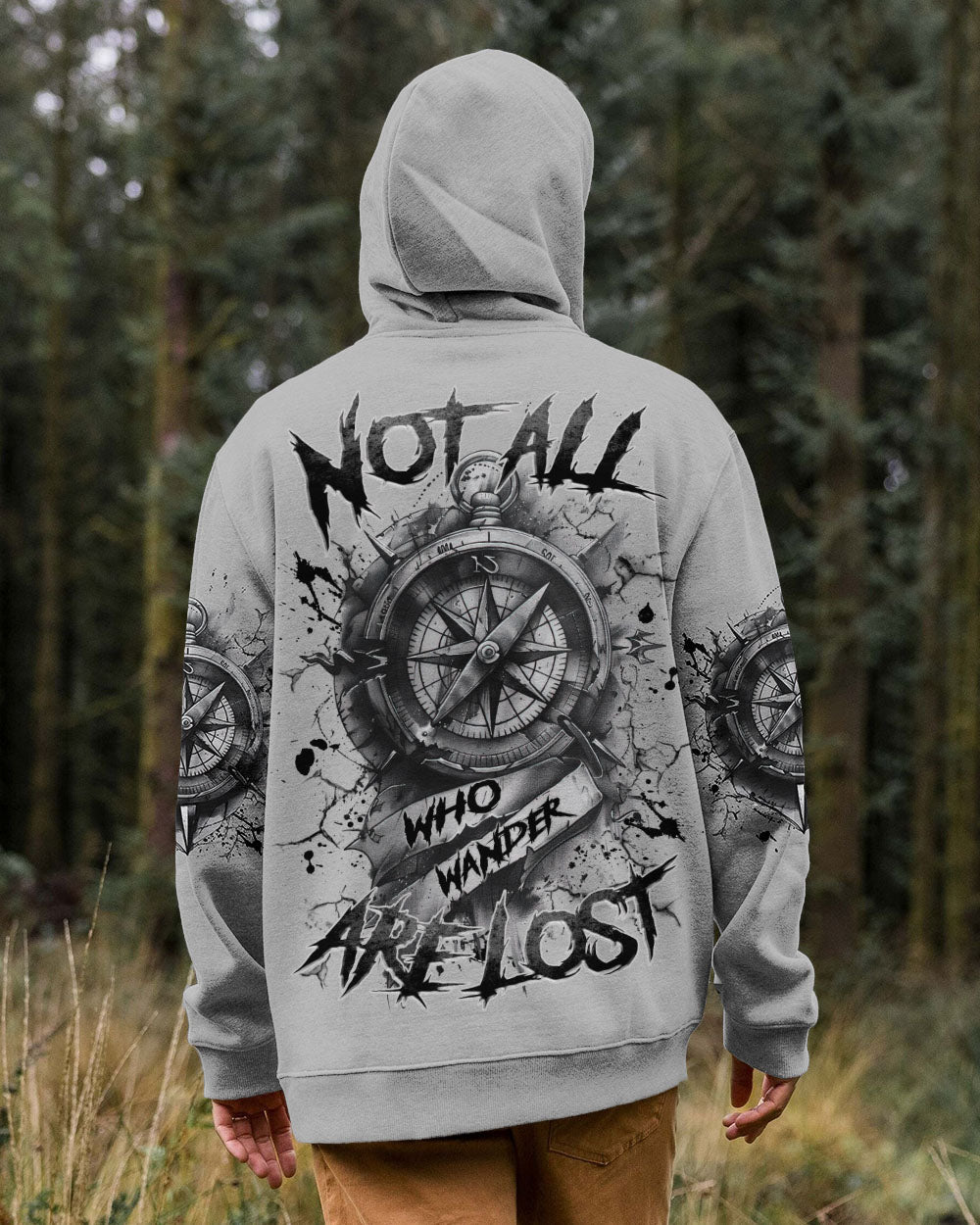 BLISSCORNERS NOT ALL WHO WANDER ARE LOST COMPASS ALL OVER PRINT