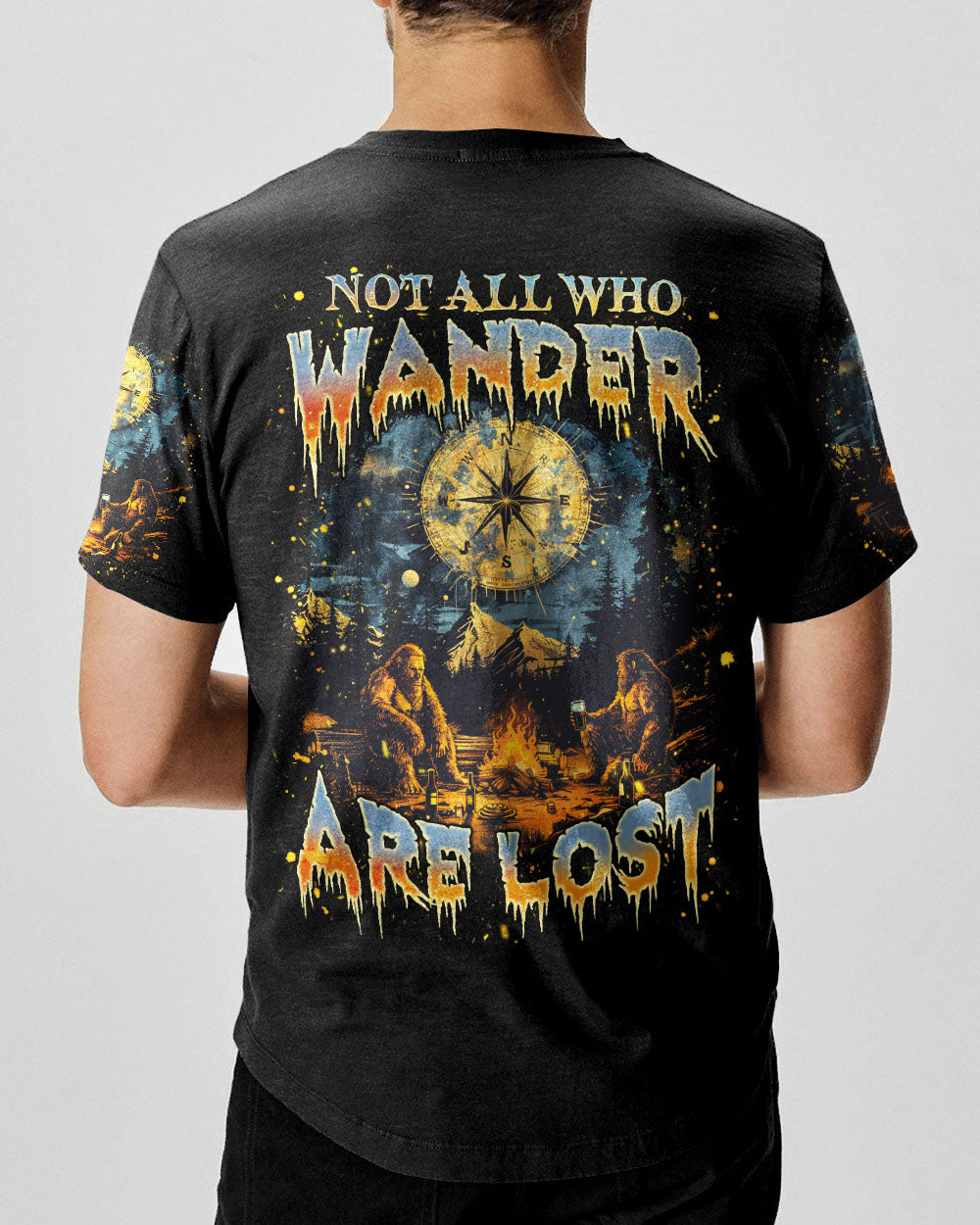 BLISSCORNERS NOT ALL WHO WANDER ARE LOST BIGFOOT ALL OVER PRINT