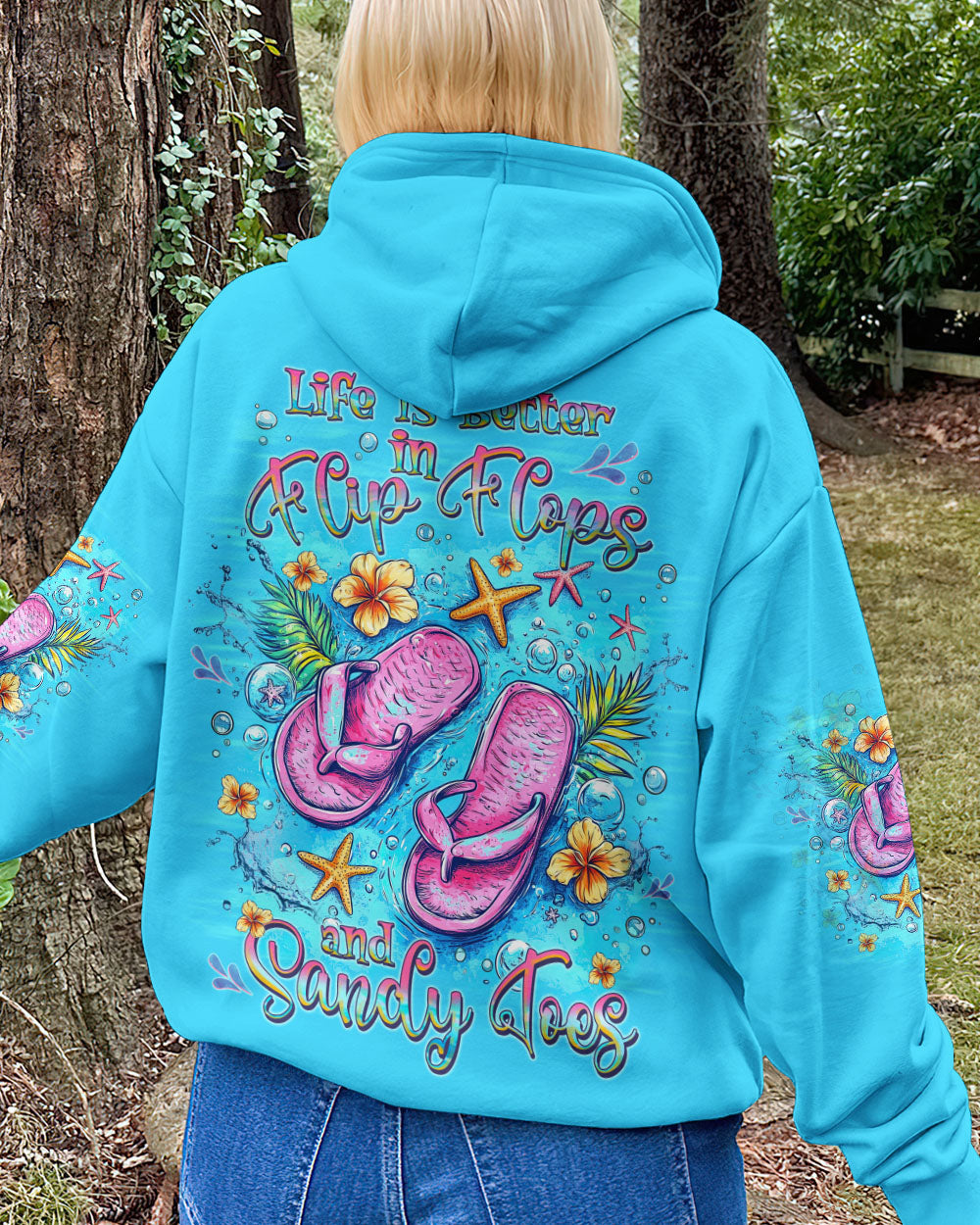 BLISSCORNERS LIFE IS BETTER IN FLIP-FLOPS AND SANDY TOES ALL OVER PRINT