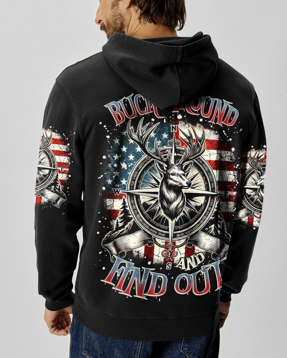 BLISSCORNERS BUCK AROUND AND FIND OUT DEER HUNTING ALL OVER PRINT