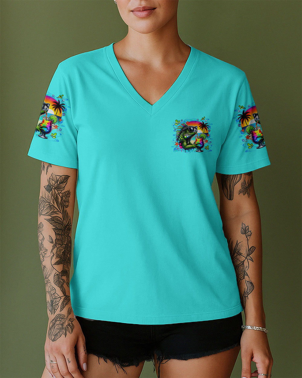 BLISSCORNERS IT'S 5 O'CLOCK SOMEWHERE IGUANA ALL OVER PRINT