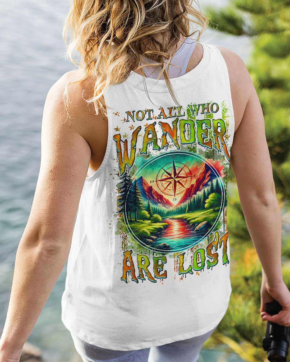 BLISSCORNERS NOT ALL WHO WANDER ARE LOST COMPASS ALL OVER PRINT