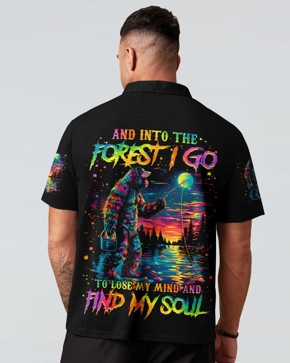 BLISSCORNERS AND INTO THE FOREST I GO BIGFOOT FISHING ALL OVER PRINT