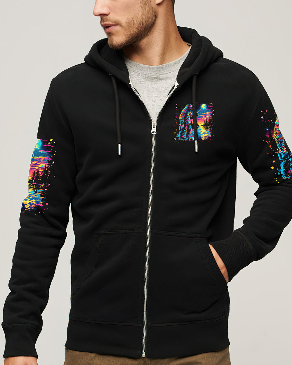 BLISSCORNERS AND INTO THE FOREST I GO BIGFOOT FISHING ALL OVER PRINT