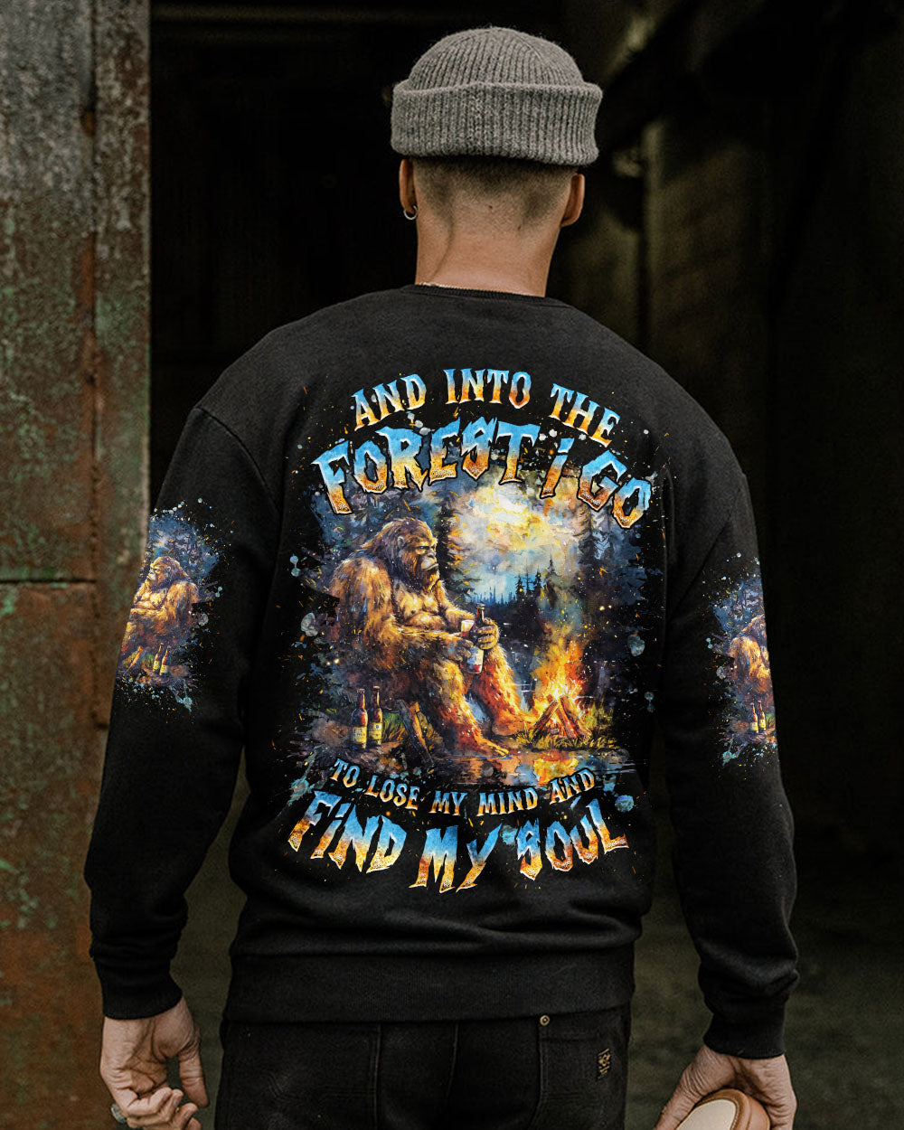 BLISSCORNERS AND INTO THE FOREST I GO BIGFOOT ALL OVER PRINT