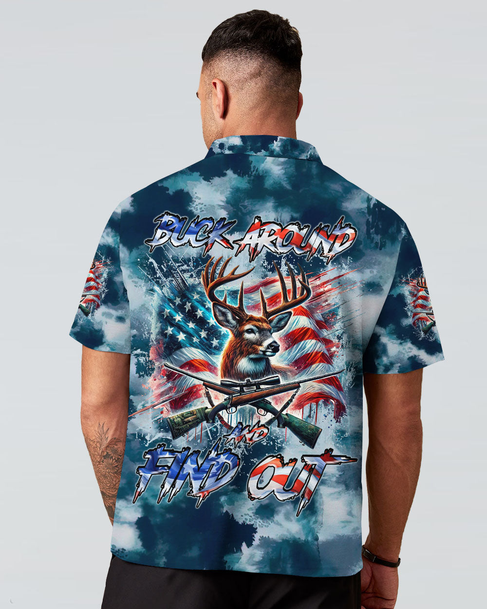 BLISSCORNERS BUCK AROUND AND FIND OUT DEER HUNTING ALL OVER PRINT