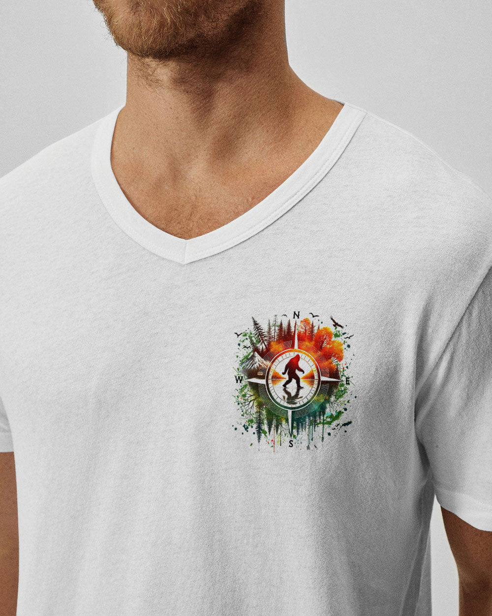 BLISSCORNERS NOT ALL WHO WANDER ARE LOST BIGFOOT COMPASS ALL OVER PRINT