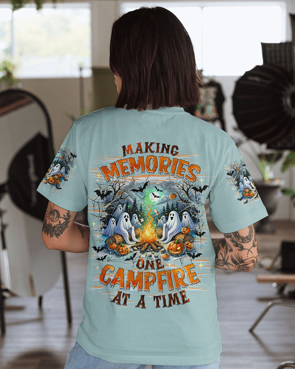 BLISSCORNERS MAKING MEMORIES ONE CAMPFIRE AT A TIME BOOS HALLOWEEN ALL OVER PRINT