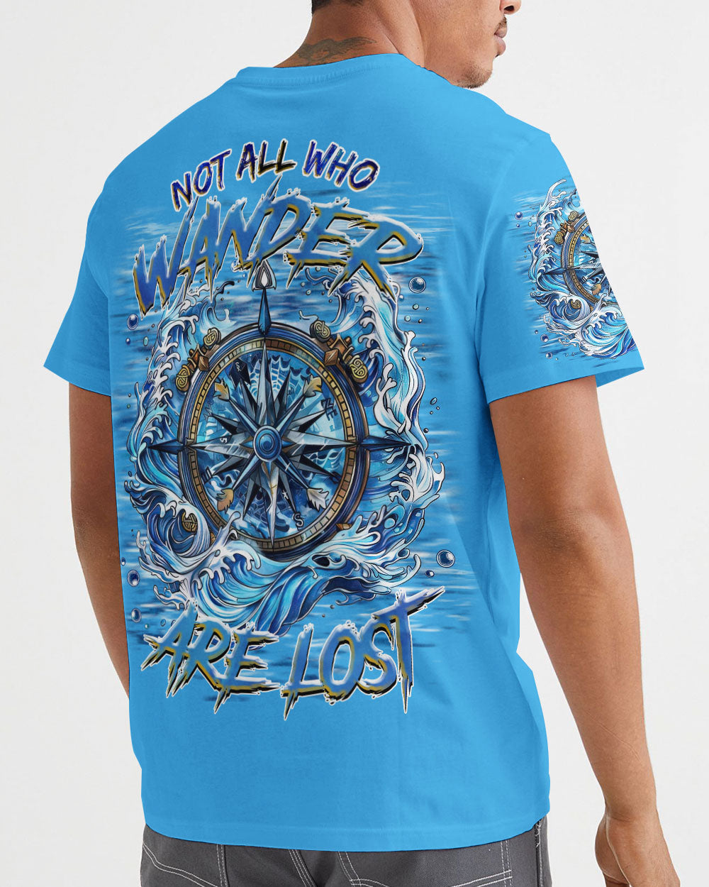 BLISSCORNERS NOT ALL WHO WANDER ARE LOST COMPASS ALL OVER PRINT