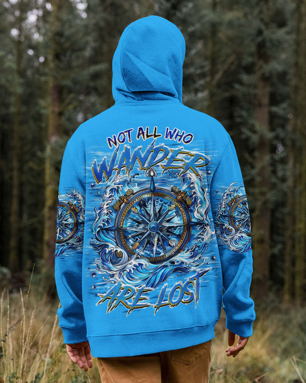 BLISSCORNERS NOT ALL WHO WANDER ARE LOST COMPASS ALL OVER PRINT
