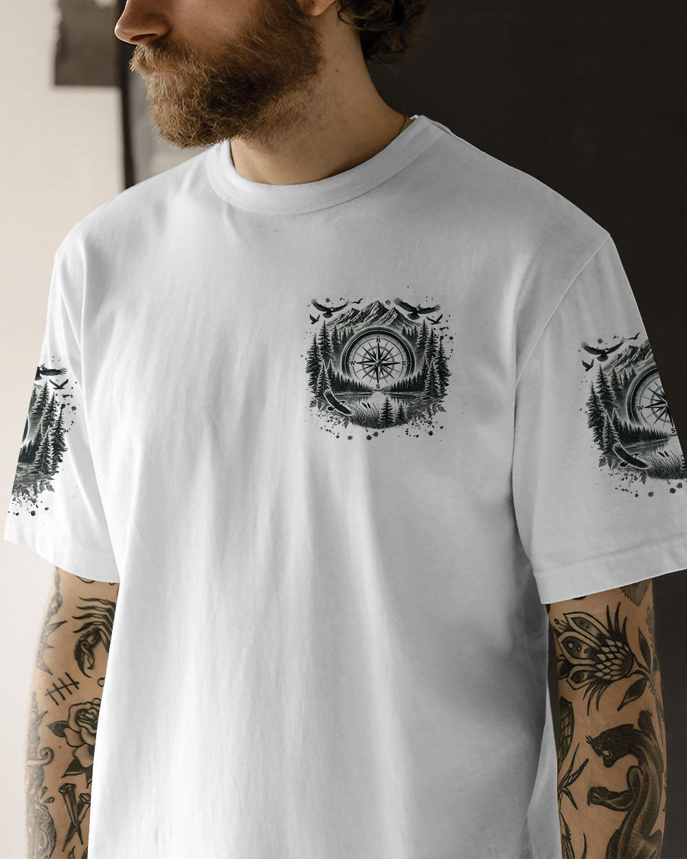 BLISSCORNERS NOT ALL WHO WANDER ARE LOST COMPASS ALL OVER PRINT