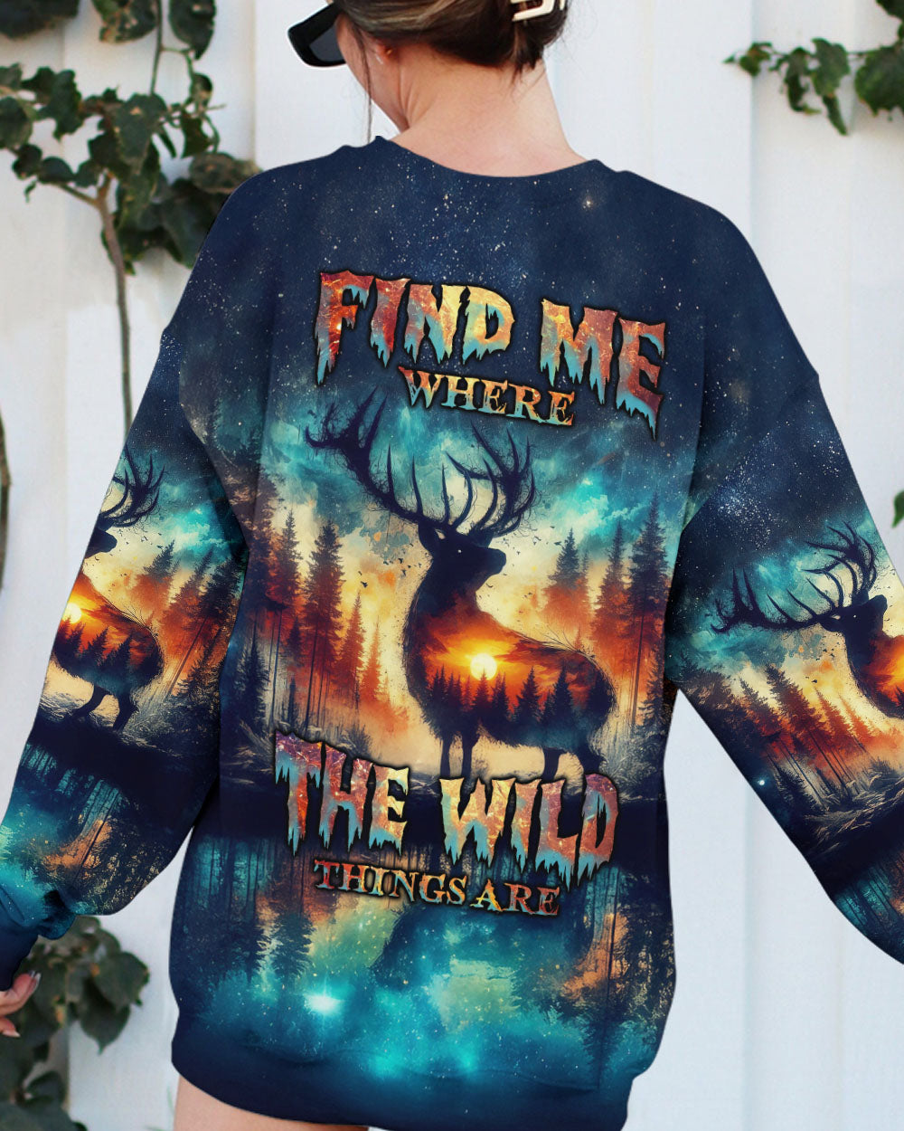 BLISSCORNERS FIND ME WHERE THE WILD THINGS ARE DEER HUNTING NATURE ALL OVER PRINT
