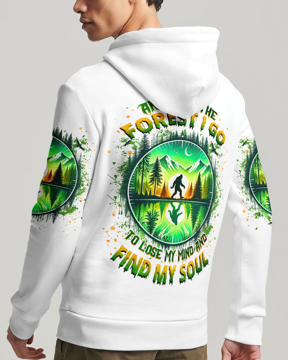 BLISSCORNERS AND INTO THE FOREST I GO BIGFOOT ALL OVER PRINT