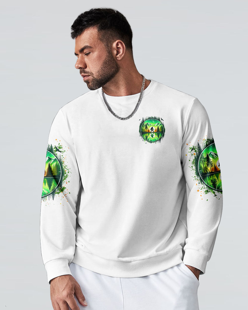 BLISSCORNERS AND INTO THE FOREST I GO BIGFOOT ALL OVER PRINT