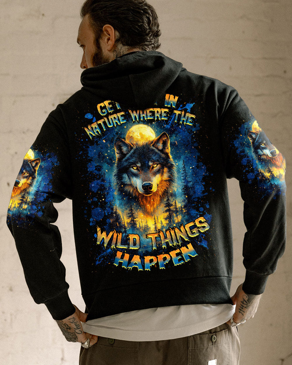 BLISSCORNERS GET LOST IN NATURE WOLF ALL OVER PRINT