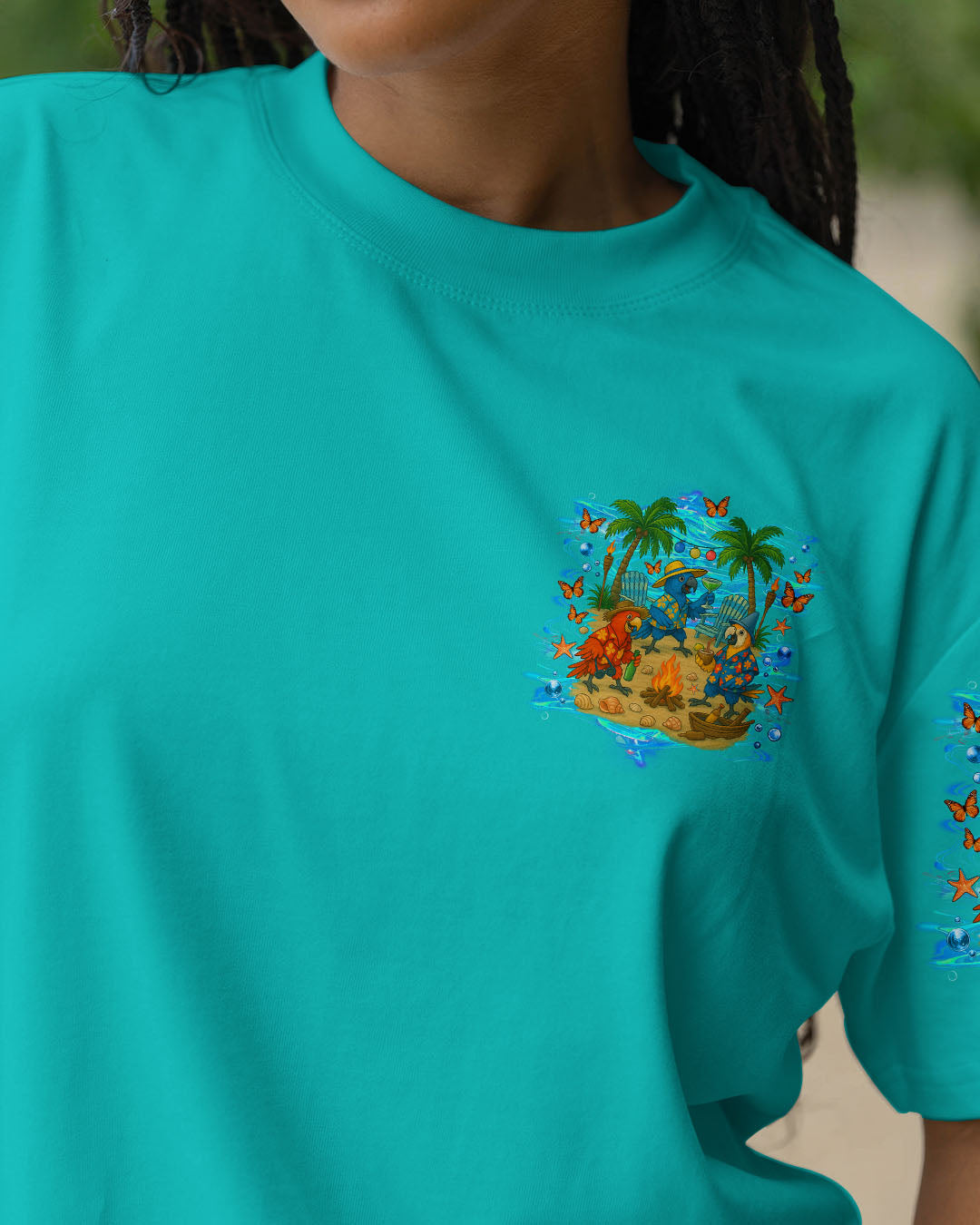 BLISSCORNERS BEACHES BOOZE BESTIES PARROT ALL OVER PRINT