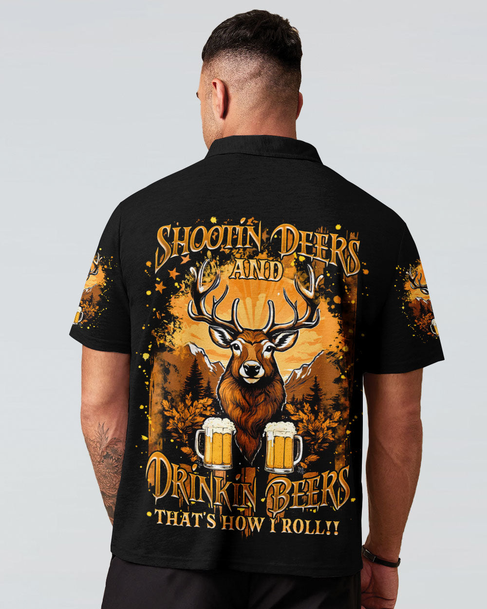 BLISSCORNERS SHOOTING DEERS AND DRINKING BEERS ALL OVER PRINT