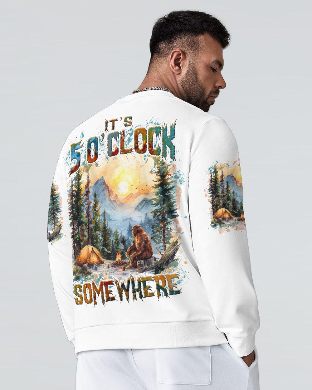 BLISSCORNERS IT'S 5 O'CLOCK SOMEWHERE BIGFOOT ALL OVER PRINT