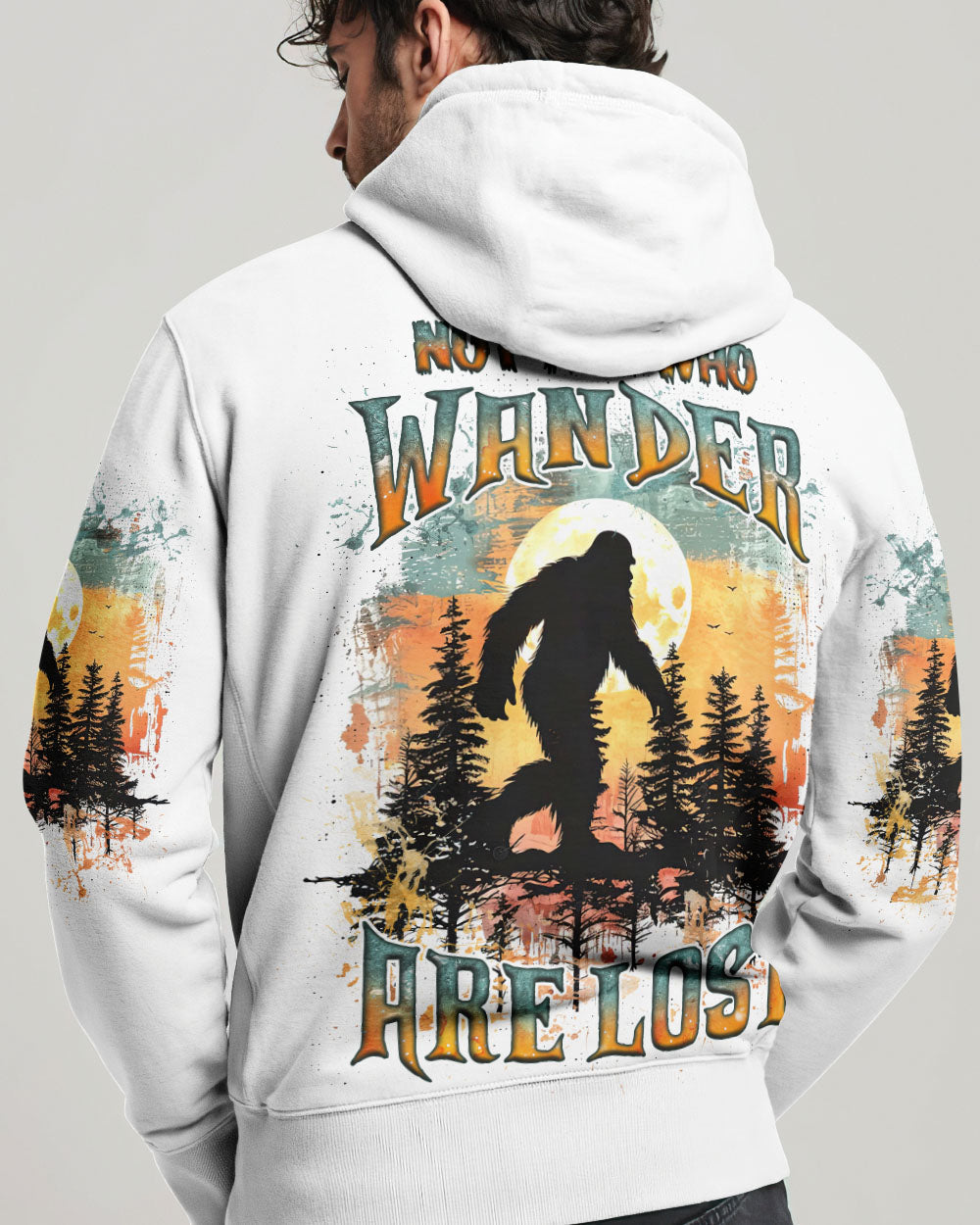 BLISSCORNERS NOT ALL WHO WANDER ARE LOST BIGFOOT ALL OVER PRINT