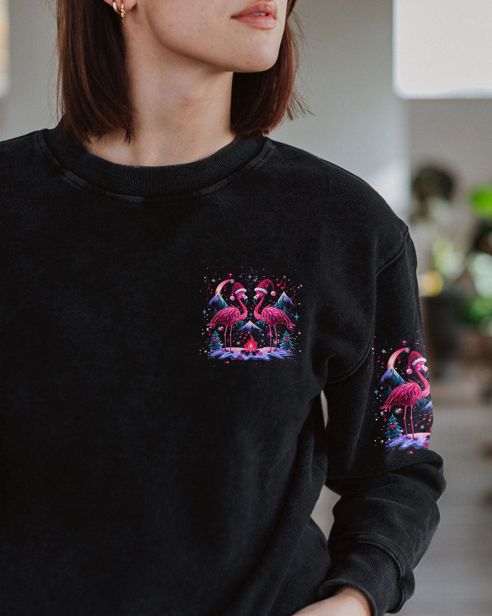 BLISSCORNERS MAKING MEMORIES ONE CAMPFIRE AT A TIME FLAMINGO CHRISTMAS ALL OVER PRINT