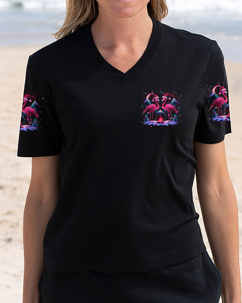 BLISSCORNERS MAKING MEMORIES ONE CAMPFIRE AT A TIME FLAMINGO CHRISTMAS ALL OVER PRINT