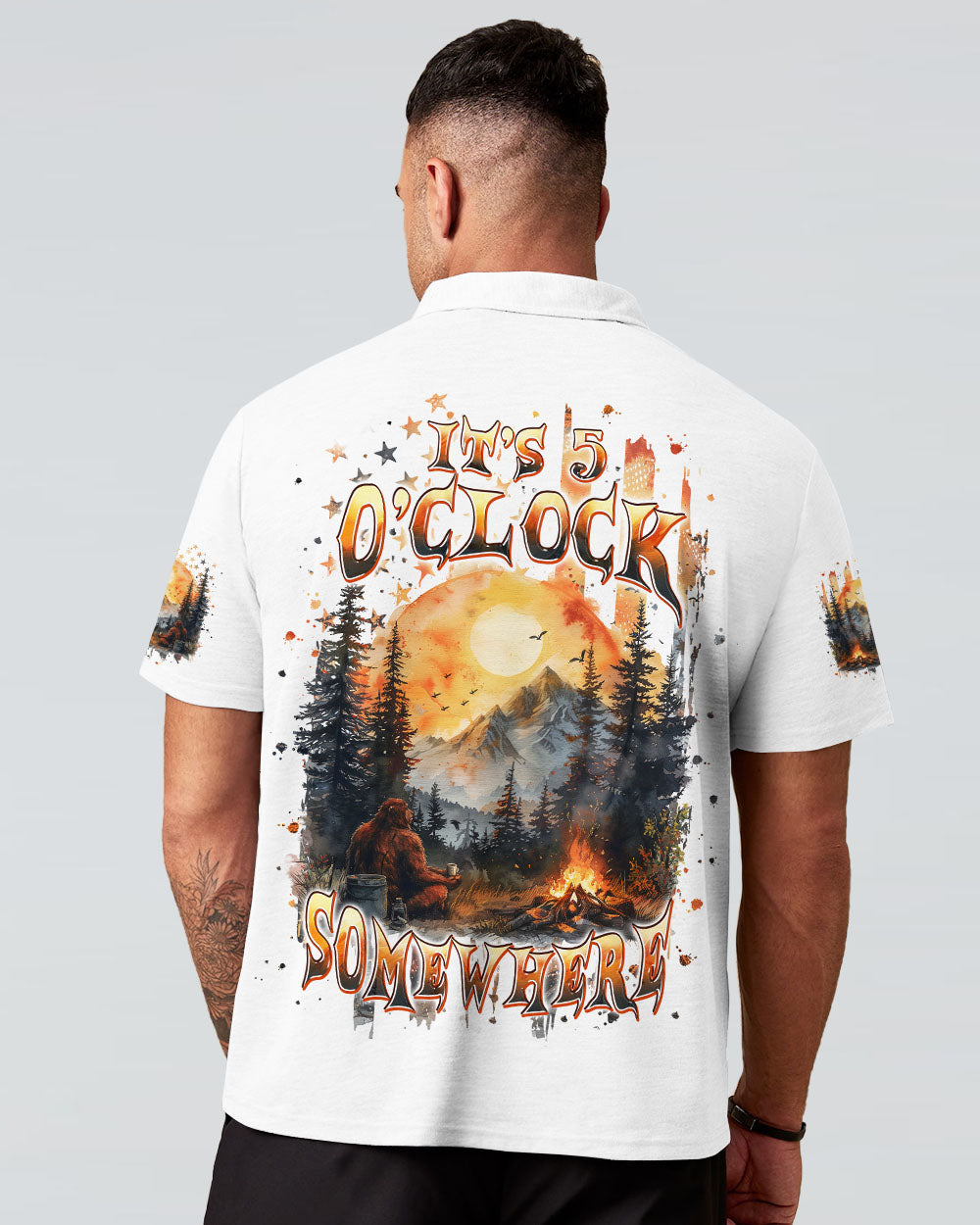 BLISSCORNERS IT'S 5 O'CLOCK SOMEWHERE BIGFOOT ALL OVER PRINT