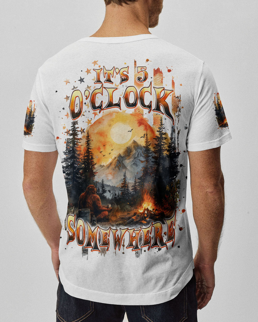 BLISSCORNERS IT'S 5 O'CLOCK SOMEWHERE BIGFOOT ALL OVER PRINT