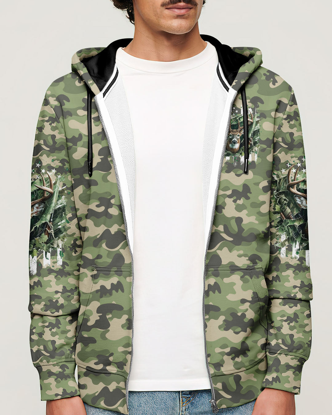 BLISSCORNERS BUCK AROUND AND FIND OUT DEER HUNTING ALL OVER PRINT