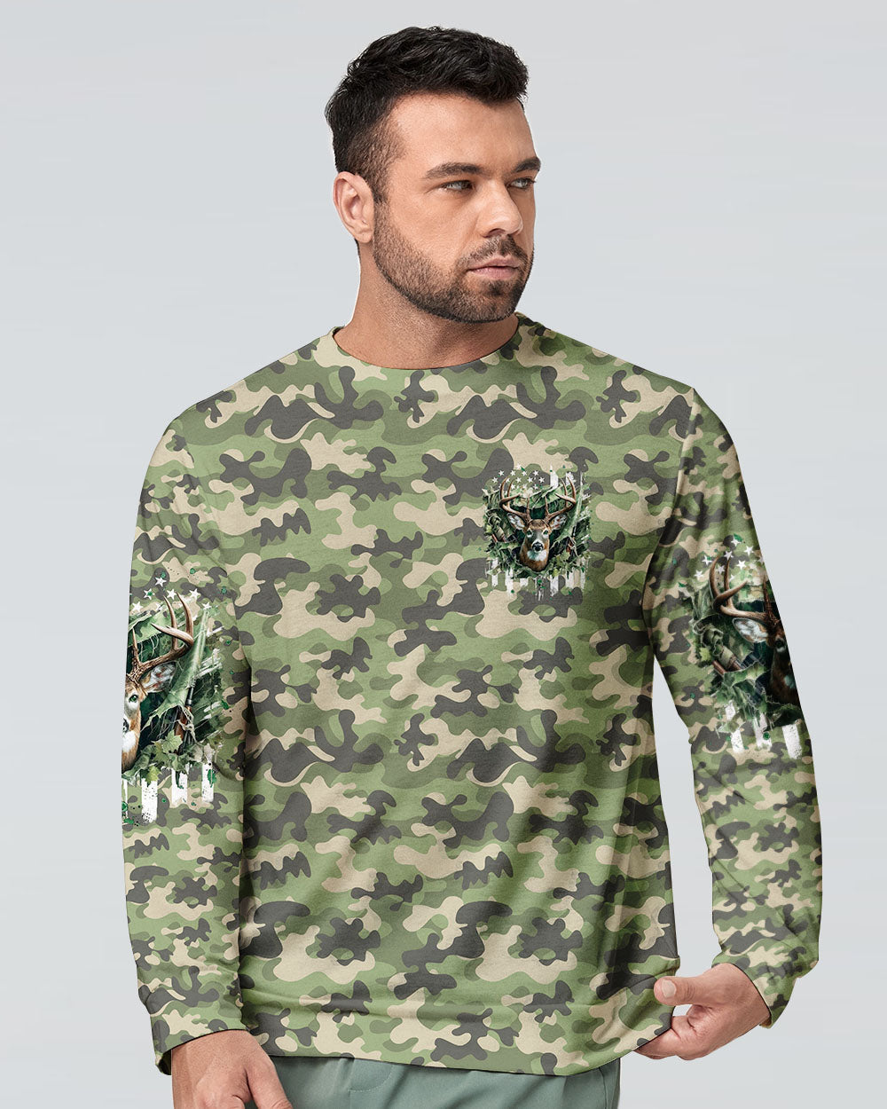 BLISSCORNERS BUCK AROUND AND FIND OUT DEER HUNTING ALL OVER PRINT