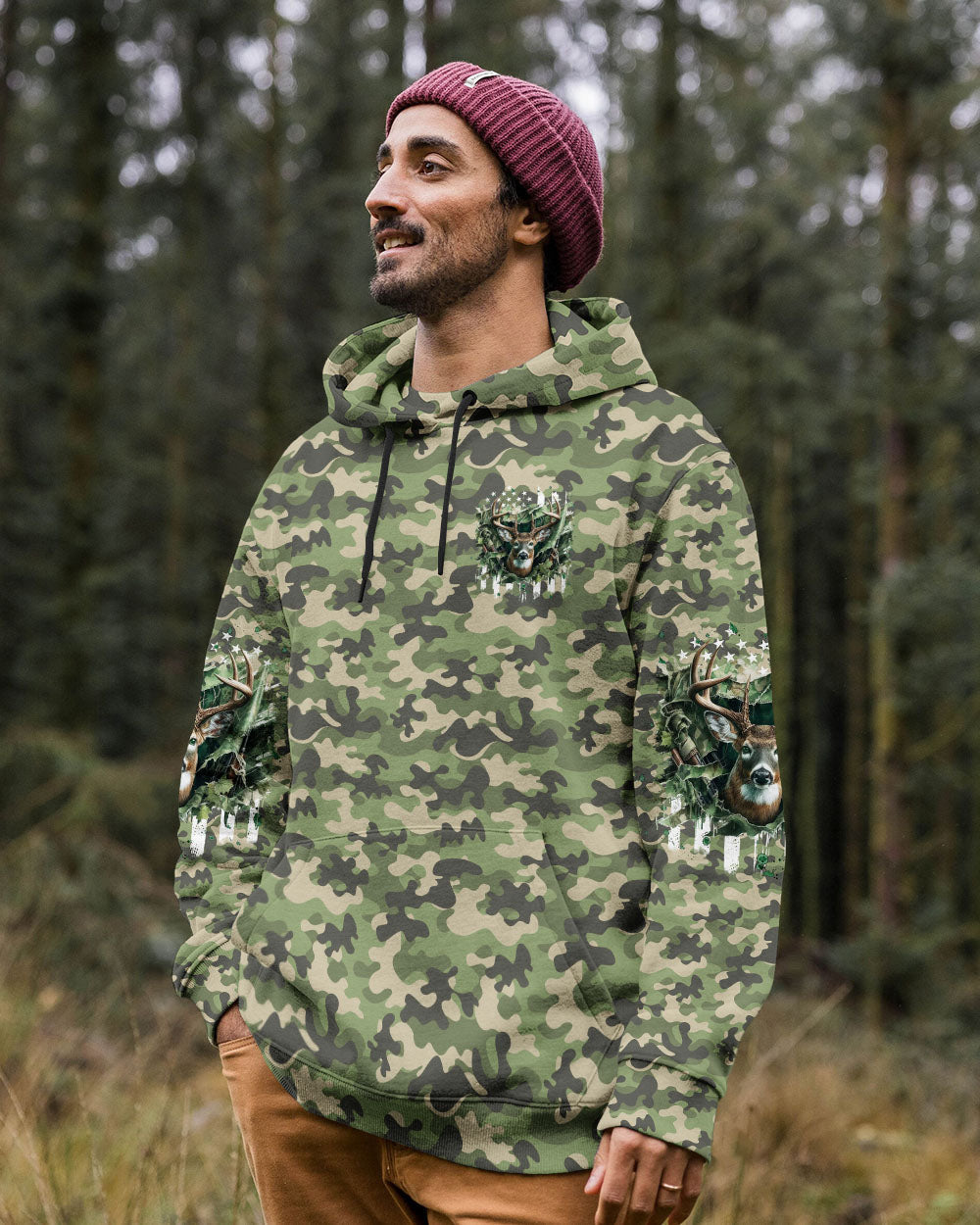 BLISSCORNERS BUCK AROUND AND FIND OUT DEER HUNTING ALL OVER PRINT