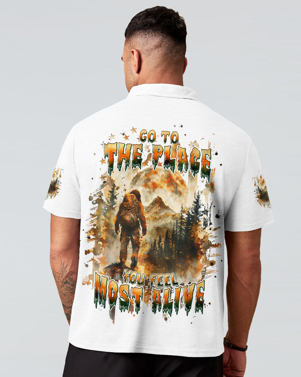 BLISSCORNERS GO TO THE PLACE YOU FEEL MOST ALIVE BIGFOOT ALL OVER PRINT