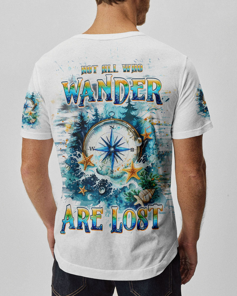 BLISSCORNERS NOT ALL WHO WANDER ARE LOST COMPASS ALL OVER PRINT