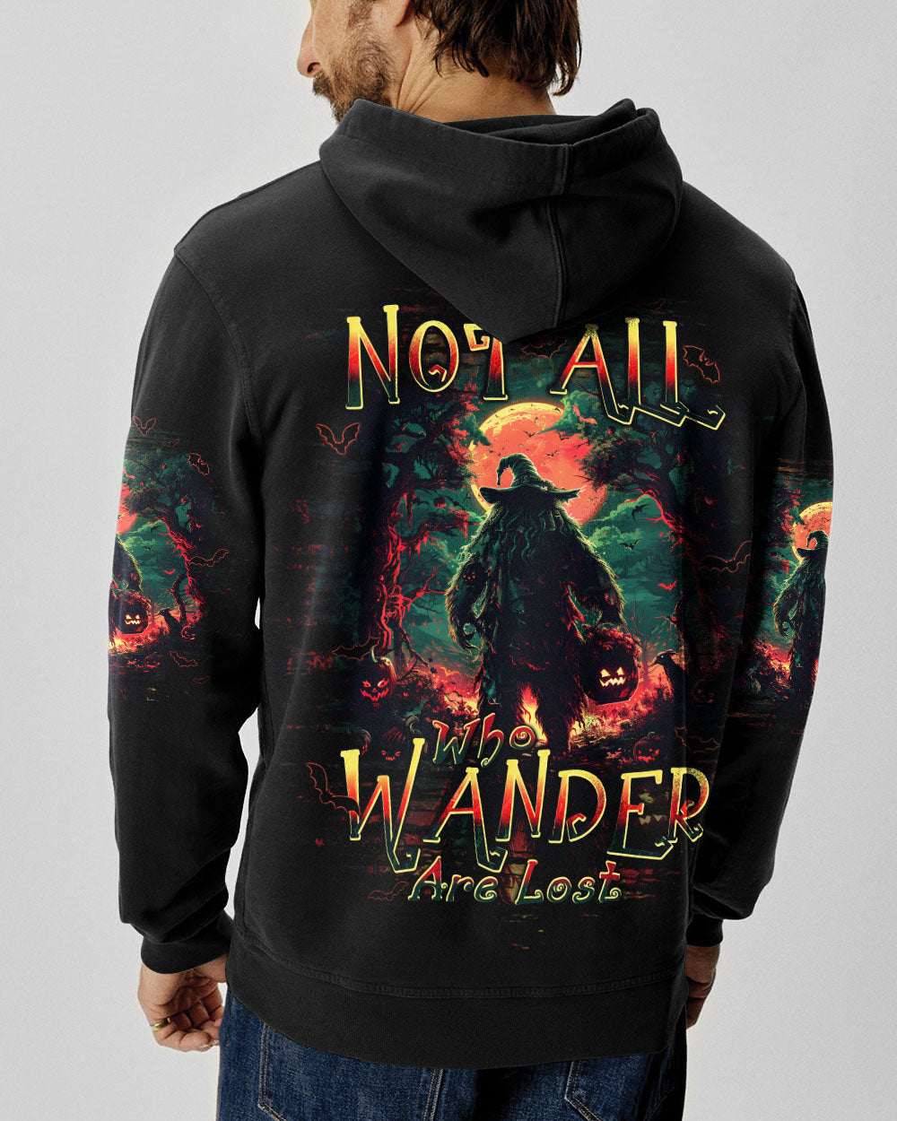 BLISSCORNERS NOT ALL WHO WANDER ARE LOST BIGFOOT HALLOWEEN ALL OVER PRINT