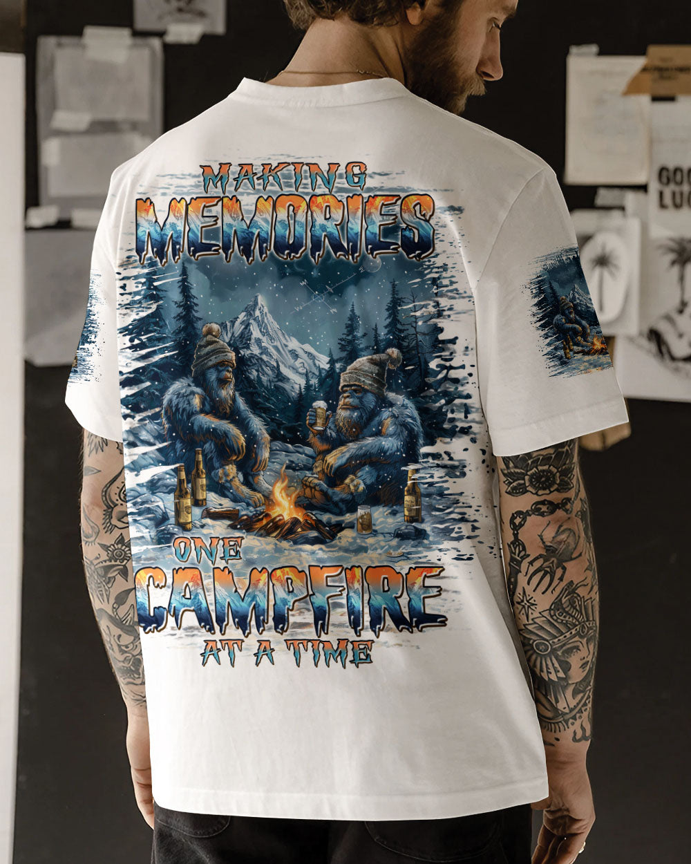 BLISSCORNERS MAKING MEMORIES ONE CAMPFIRE AT A TIME BIGFOOT ALL OVER PRINT