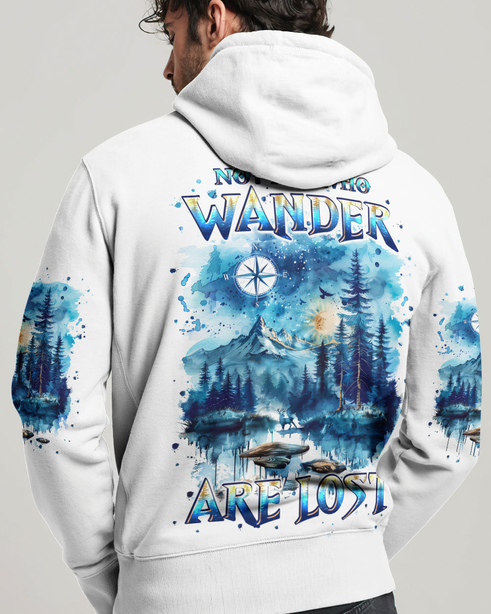BLISSCORNERS NOT ALL WHO WANDER ARE LOST COMPASS ALL OVER PRINT