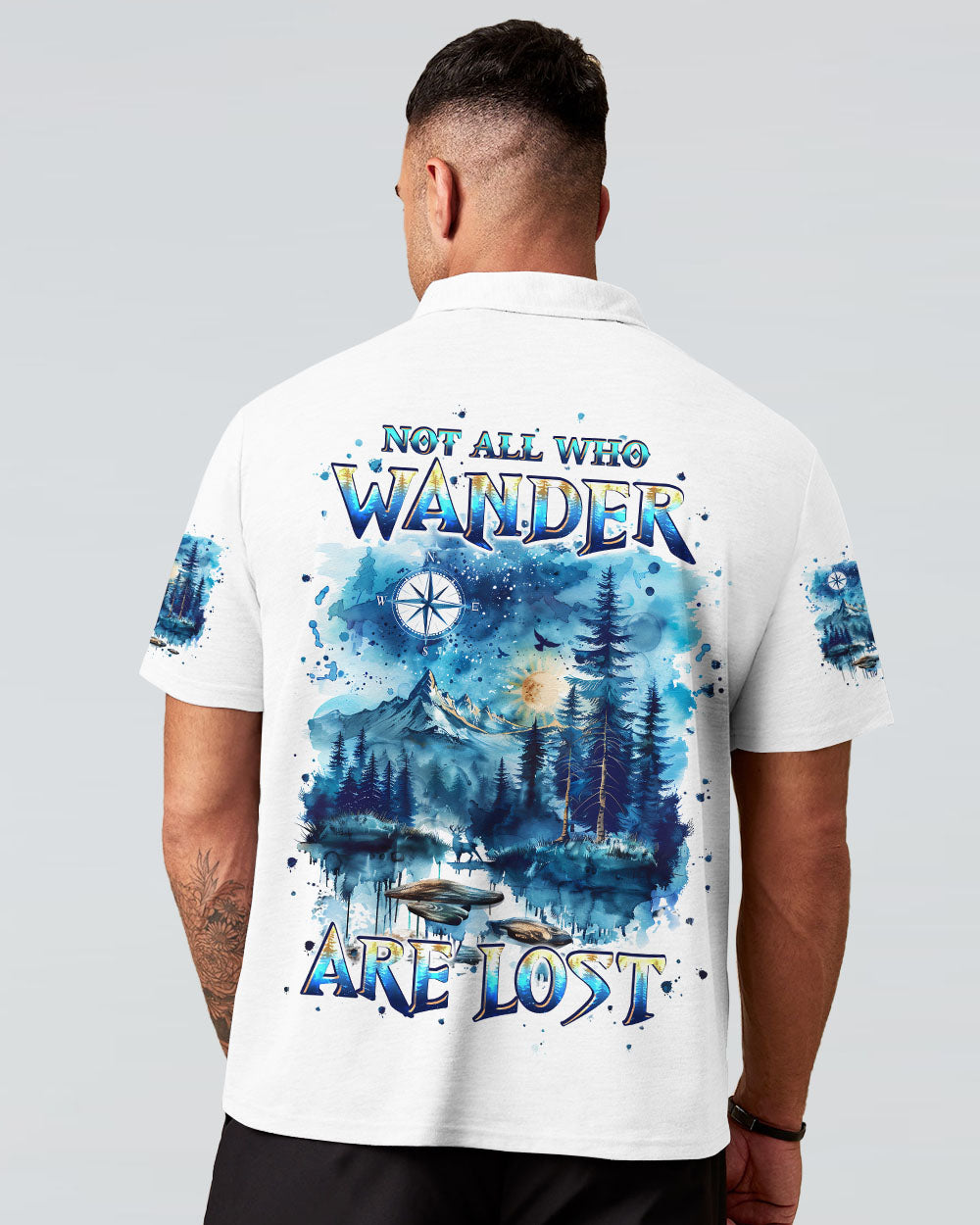 BLISSCORNERS NOT ALL WHO WANDER ARE LOST COMPASS ALL OVER PRINT