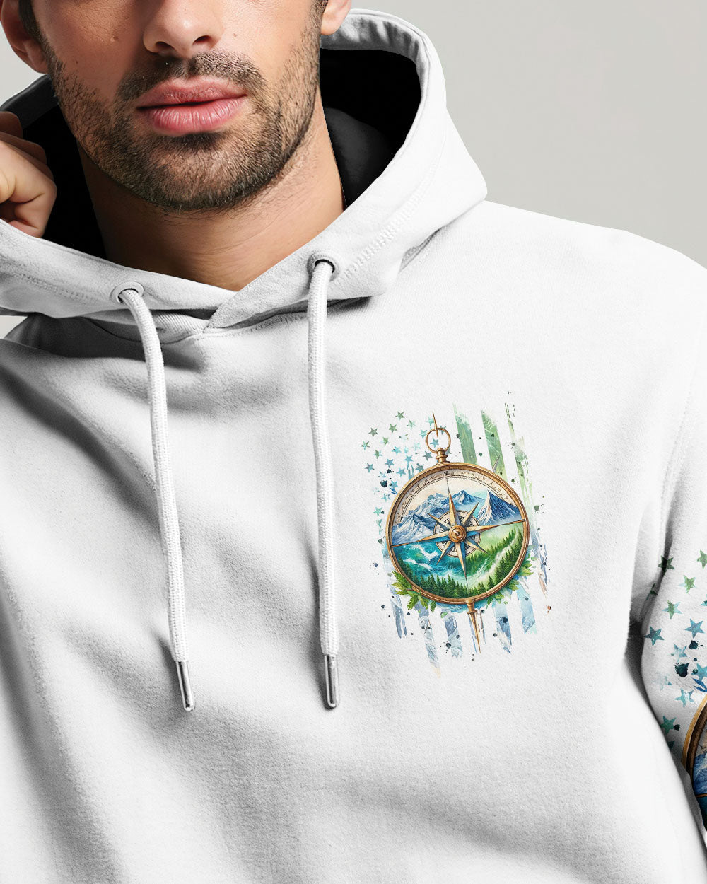 BLISSCORNERS BORN TO EXPLORE DESTINED TO BE WILD COMPASS ALL OVER PRINT