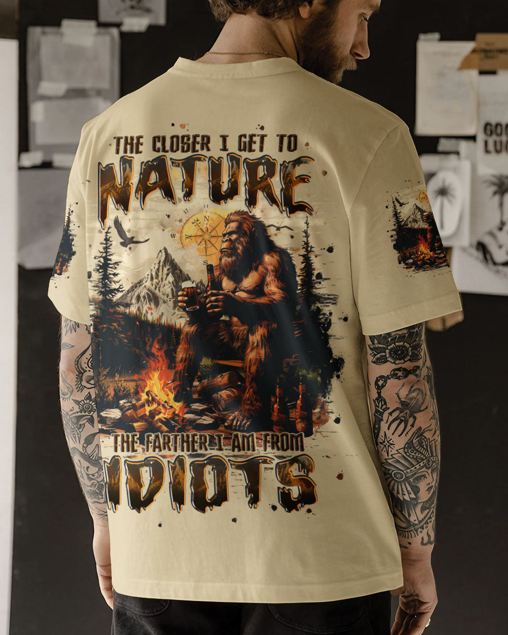 BLISSCORNERS THE CLOSER I GET TO NATURE BIGFOOT ALL OVER PRINT