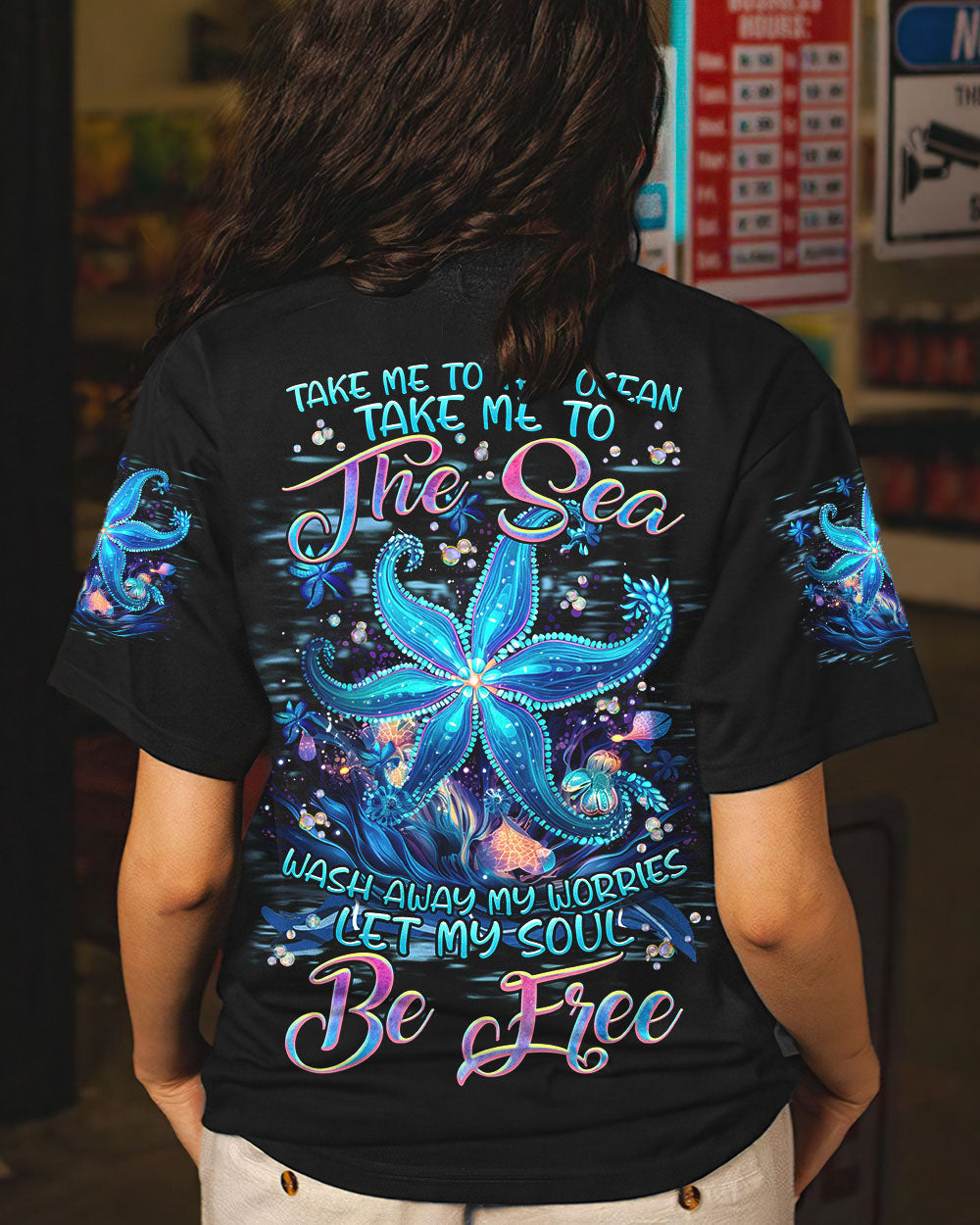 BLISSCORNERS TAKE ME TO THE OCEAN STARFISH ALL OVER PRINT
