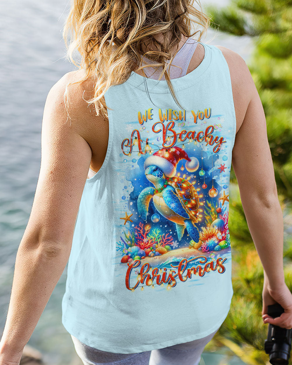 BLISSCORNERS WE WISH YOU A BEACHY CHRISTMAS TURTLE ALL OVER PRINT