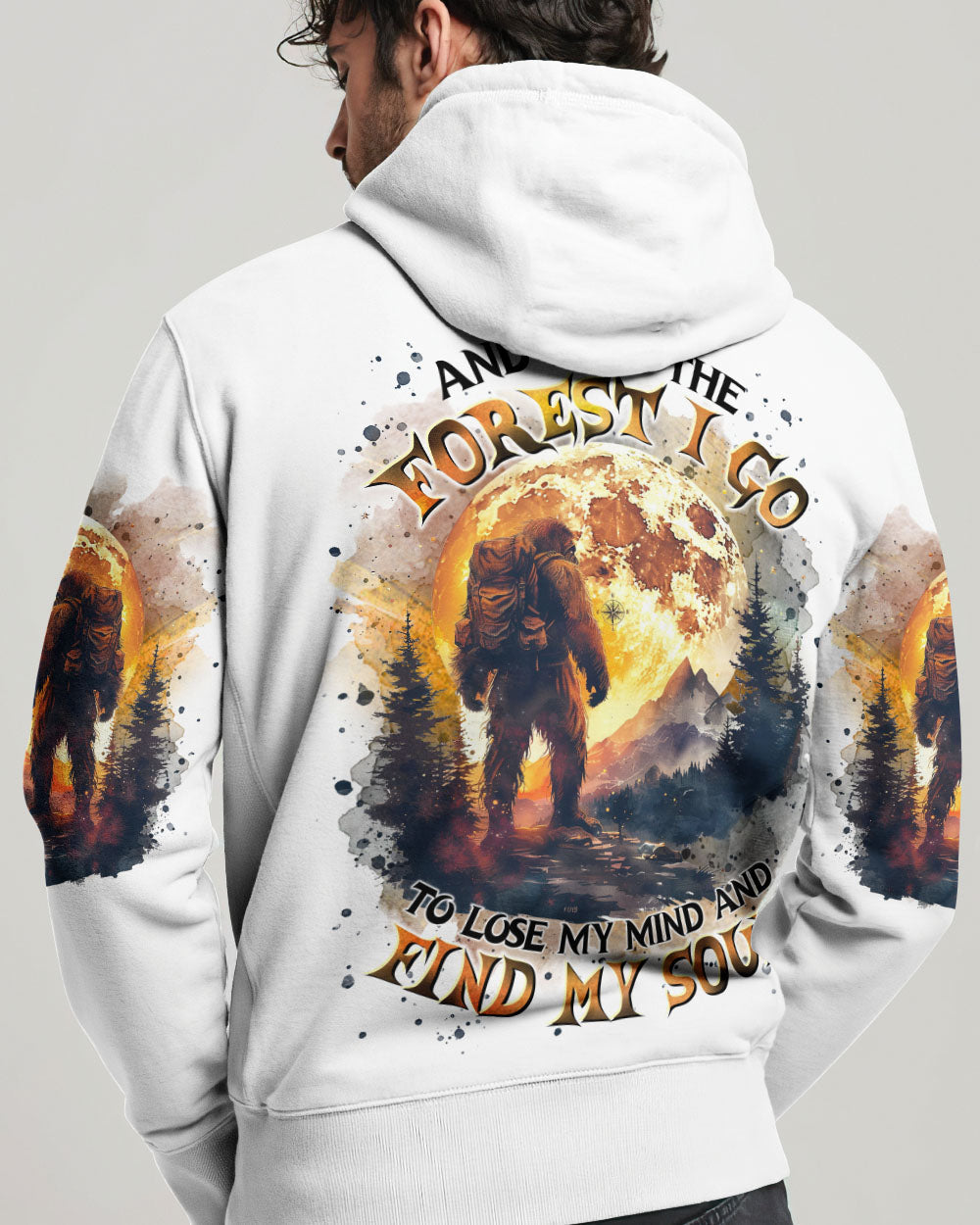 BLISSCORNERS AND INTO THE FOREST I GO BIGFOOT ALL OVER PRINT