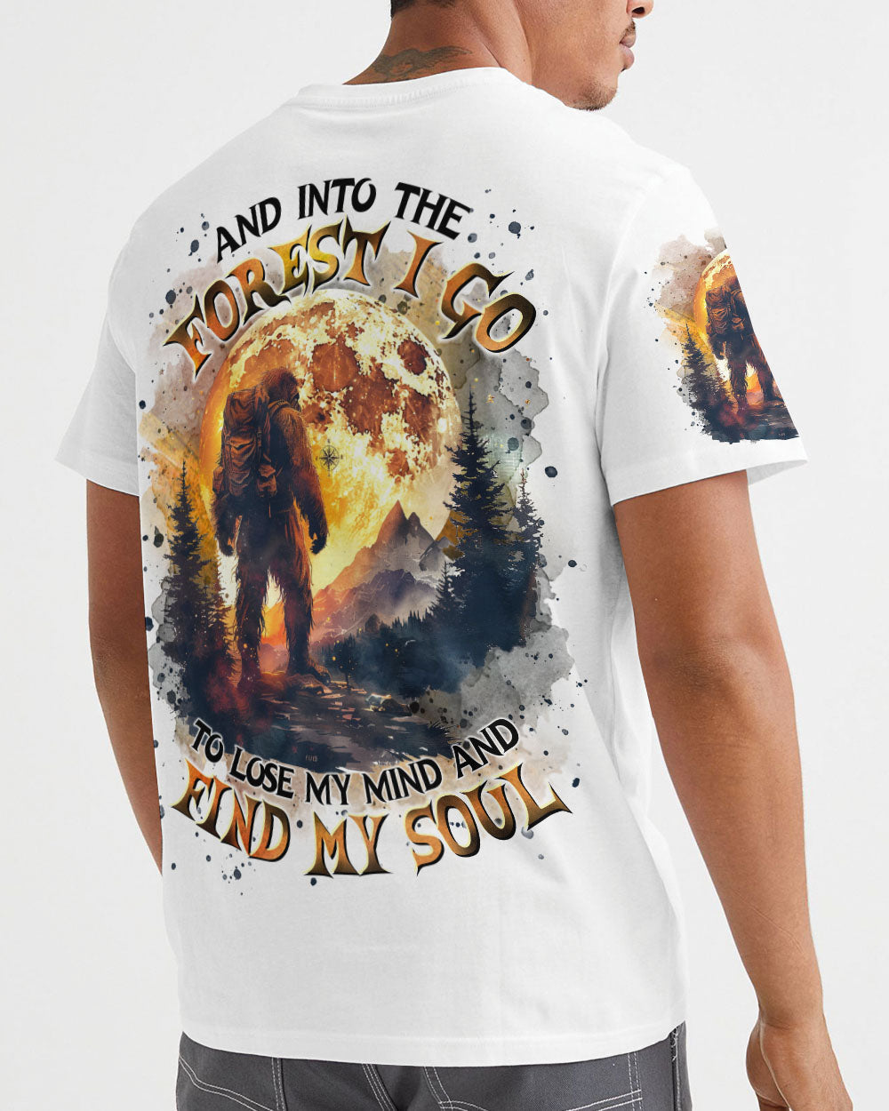 BLISSCORNERS AND INTO THE FOREST I GO BIGFOOT ALL OVER PRINT