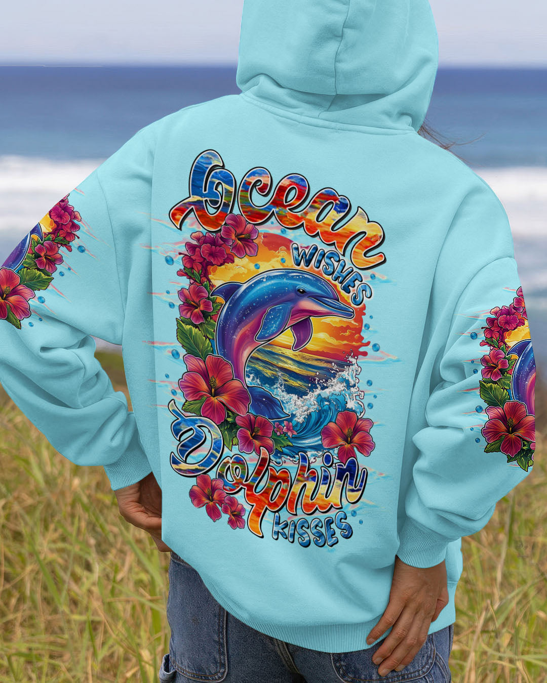 BLISSCORNERS OCEAN WISHES DOLPHIN KISSES ALL OVER PRINT