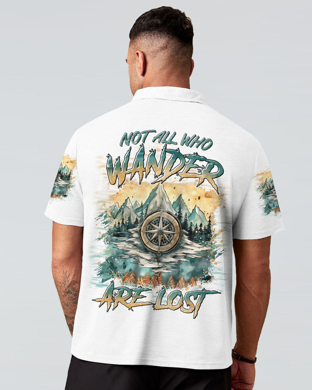 BLISSCORNERS NOT ALL WHO WANDER ARE LOST COMPASS ALL OVER PRINT
