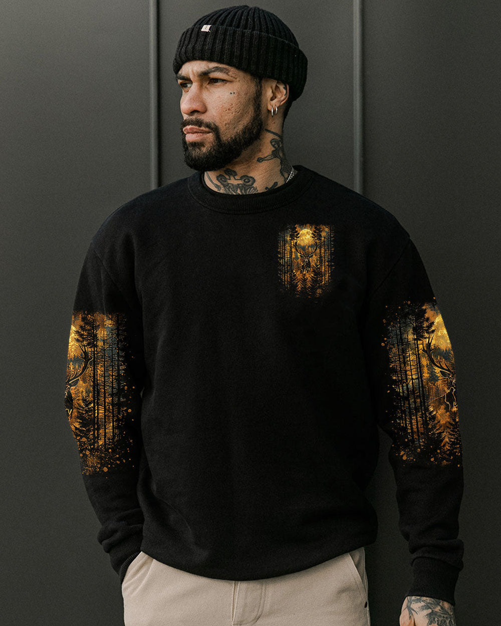 BLISSCORNERS BEHIND EVERY HUNTER HUNTING DEER ALL OVER PRINT