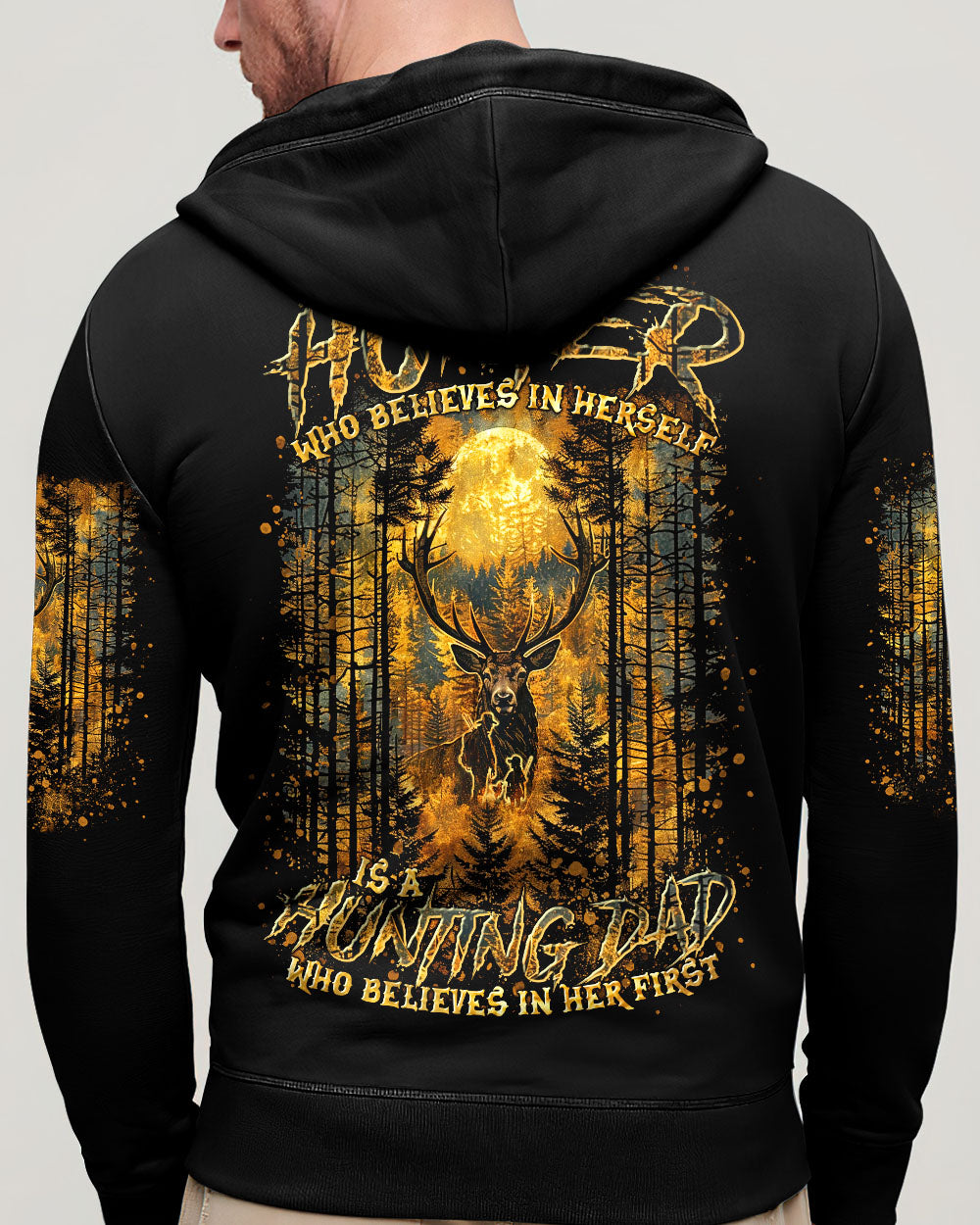 BLISSCORNERS BEHIND EVERY HUNTER HUNTING DEER ALL OVER PRINT