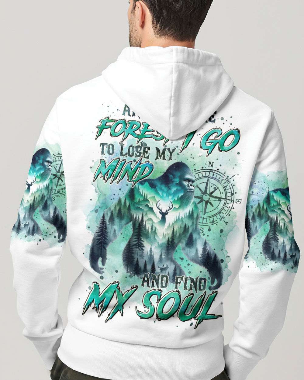 BLISSCORNERS AND INTO THE FOREST I GO BIGFOOT ALL OVER PRINT