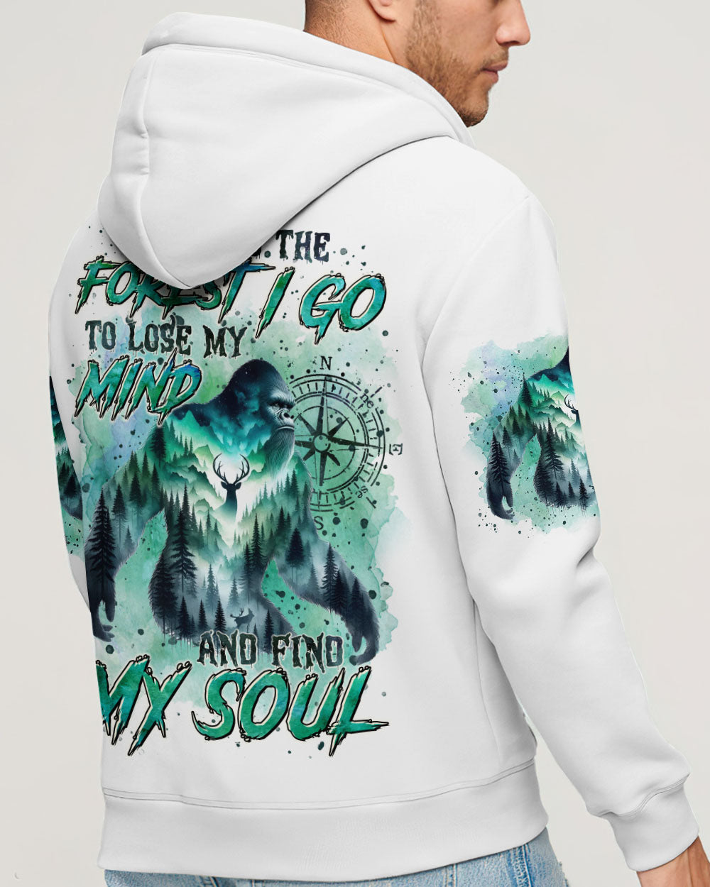 BLISSCORNERS AND INTO THE FOREST I GO BIGFOOT ALL OVER PRINT